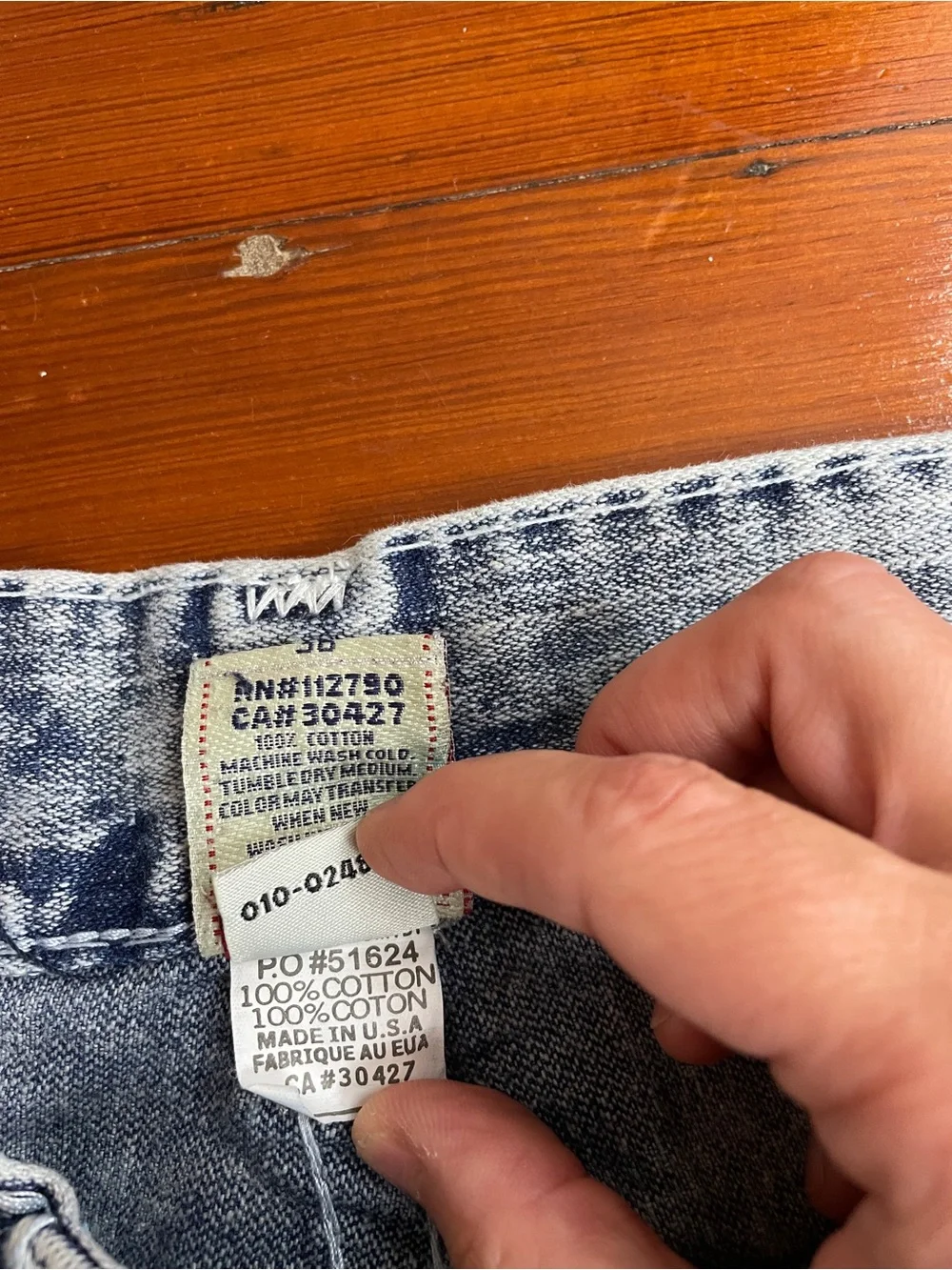 True Religion Acid Wash Denim Straight Super T Flap Pockets Jeans Men’s 36 🧡🎀